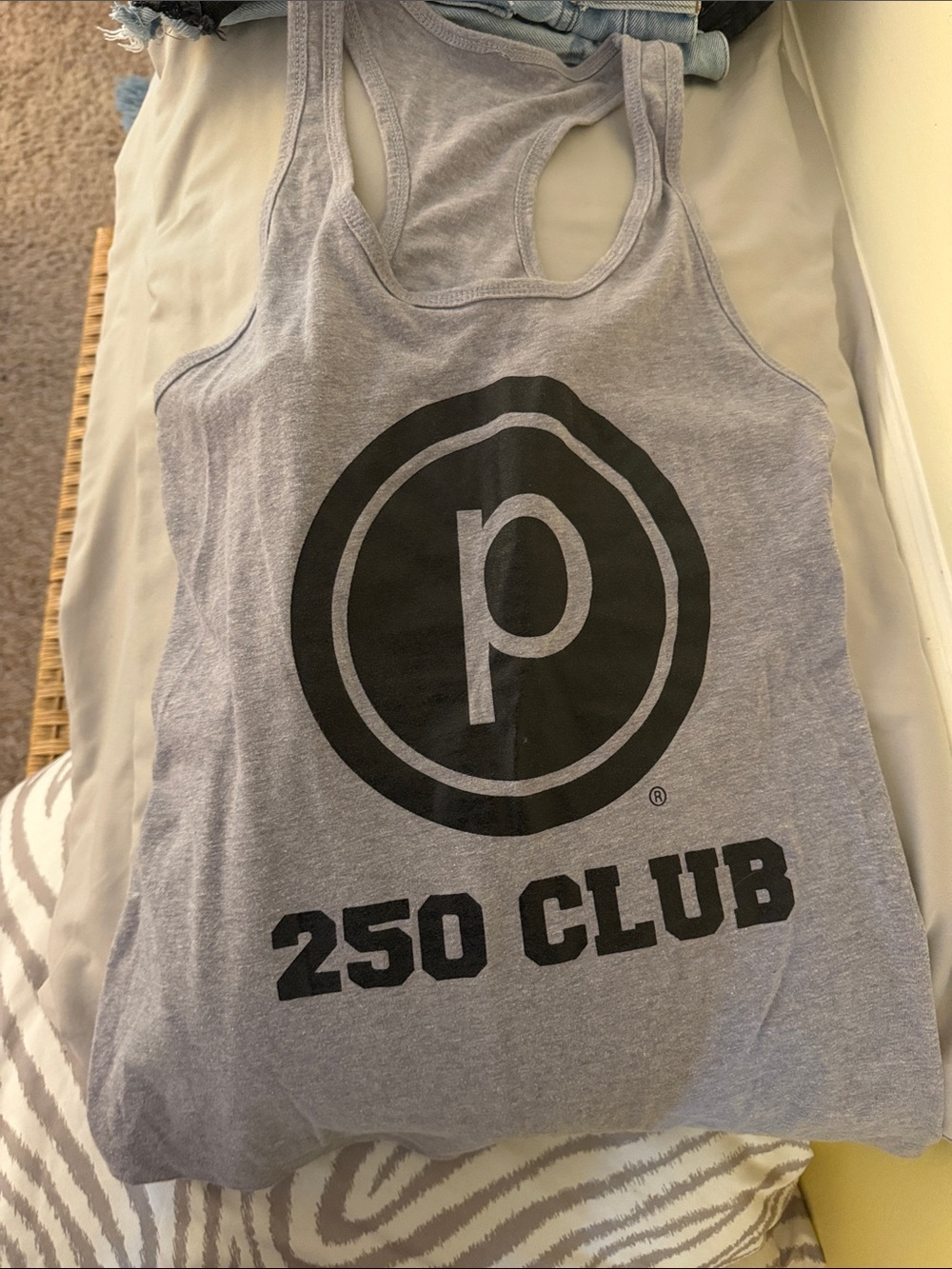 Pure Barre Gray Tank with Black 250 CLUB Logo